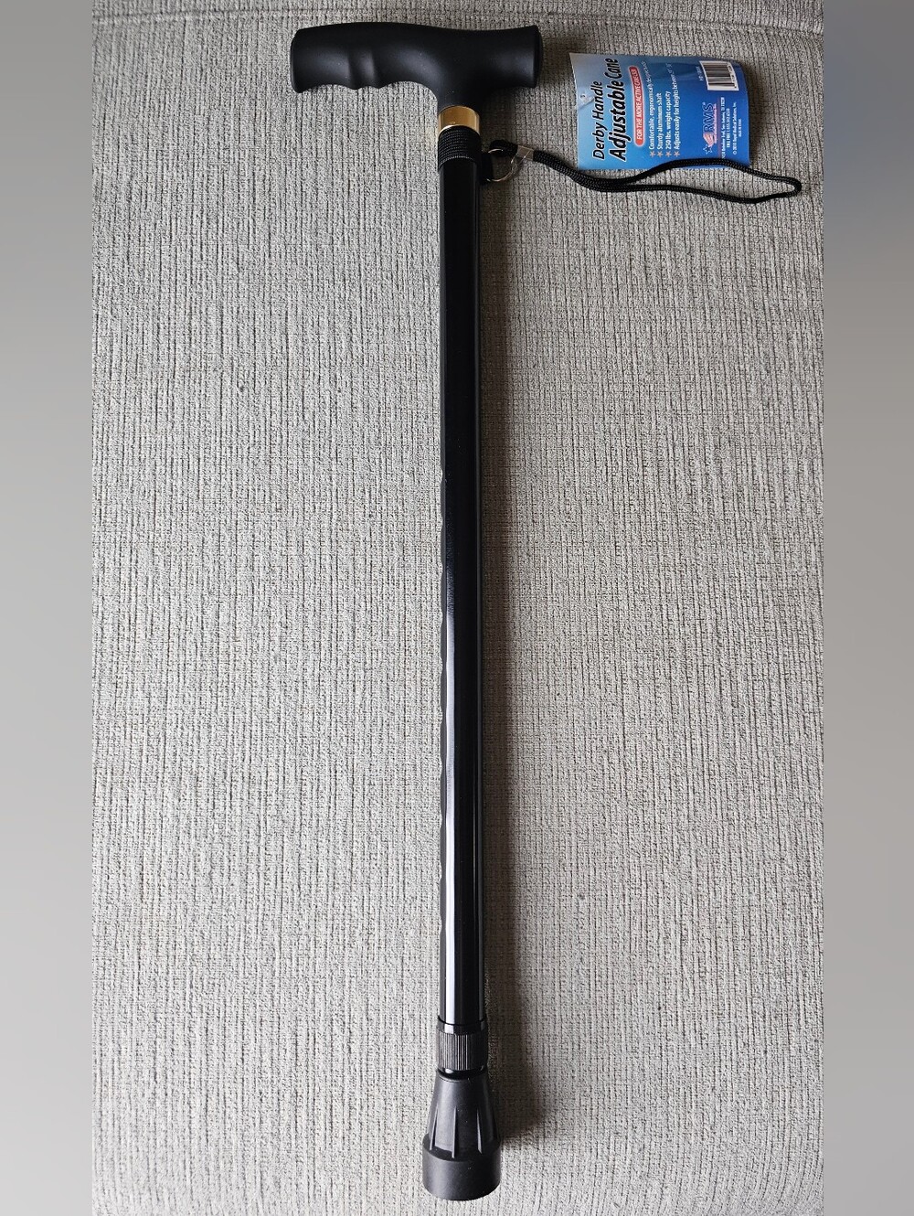 Adjustable Black Walking Cane with T-Handle